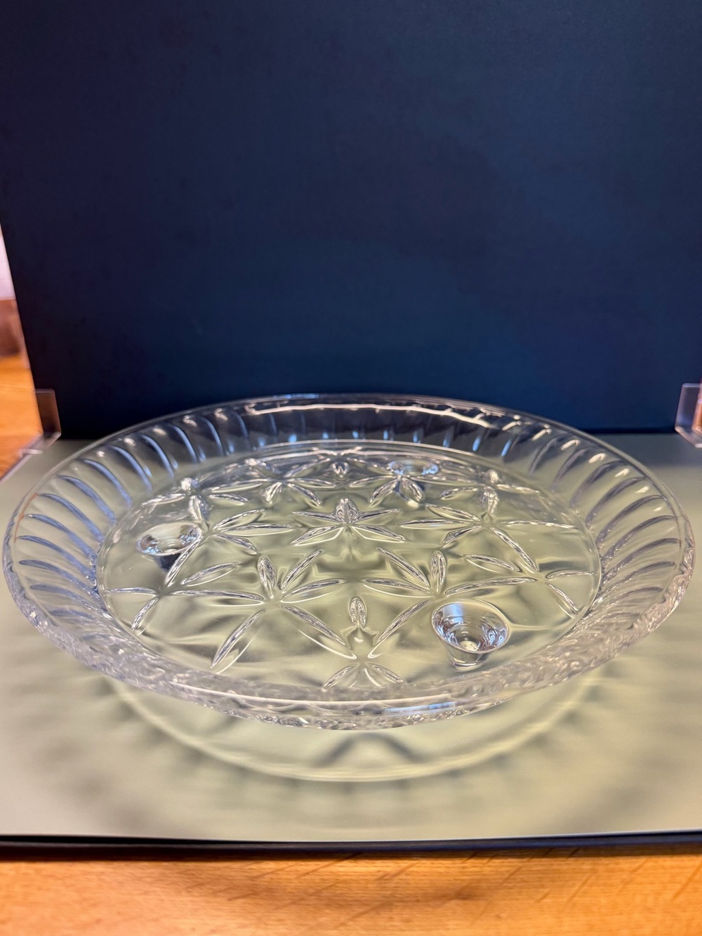 Olympic by Block Crystal - Footed Cake Plate - 10 inch